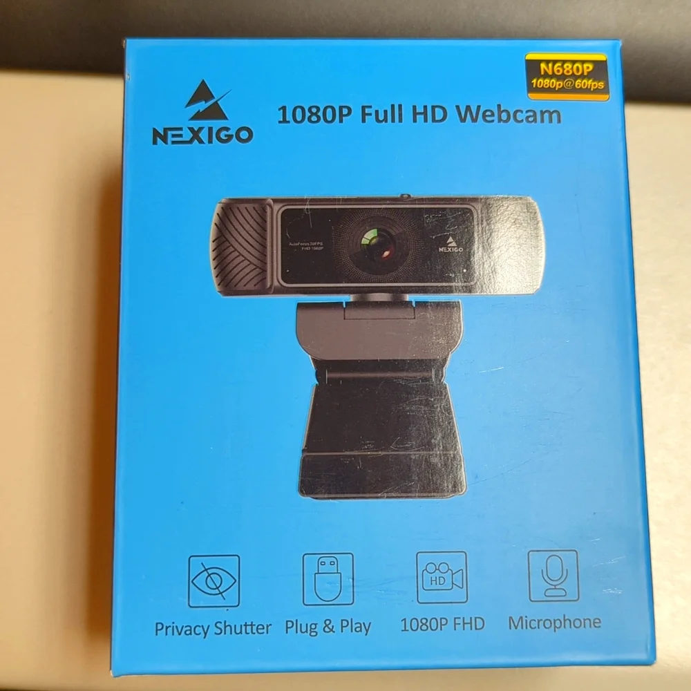 1080P FHD AutoFocus Webcam with Built-In Privacy Cover & Tripod (Mexico)